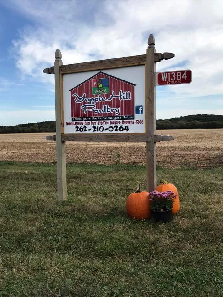 Newest sign for Yuppie Hill Poultry Farm