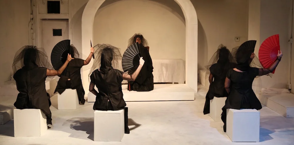 Performance still from The House of Bernarda Alba , directed by Marcela Muñoz, at Aguijón Theater