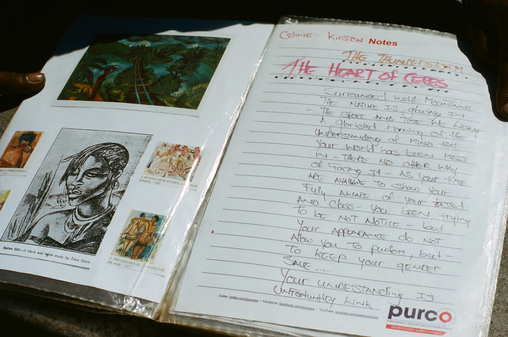 A page from Celine's scrapbook contains an original poem, written on a recent visit home to her family in Ceres.