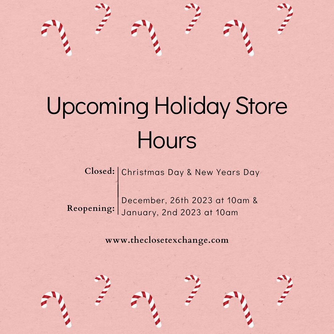 Holiday Hours! 

#theclosetexchange #vintage #valparaisoindiana #northwestindiana #localbusiness #christmas #holidayhours #girlsgirl