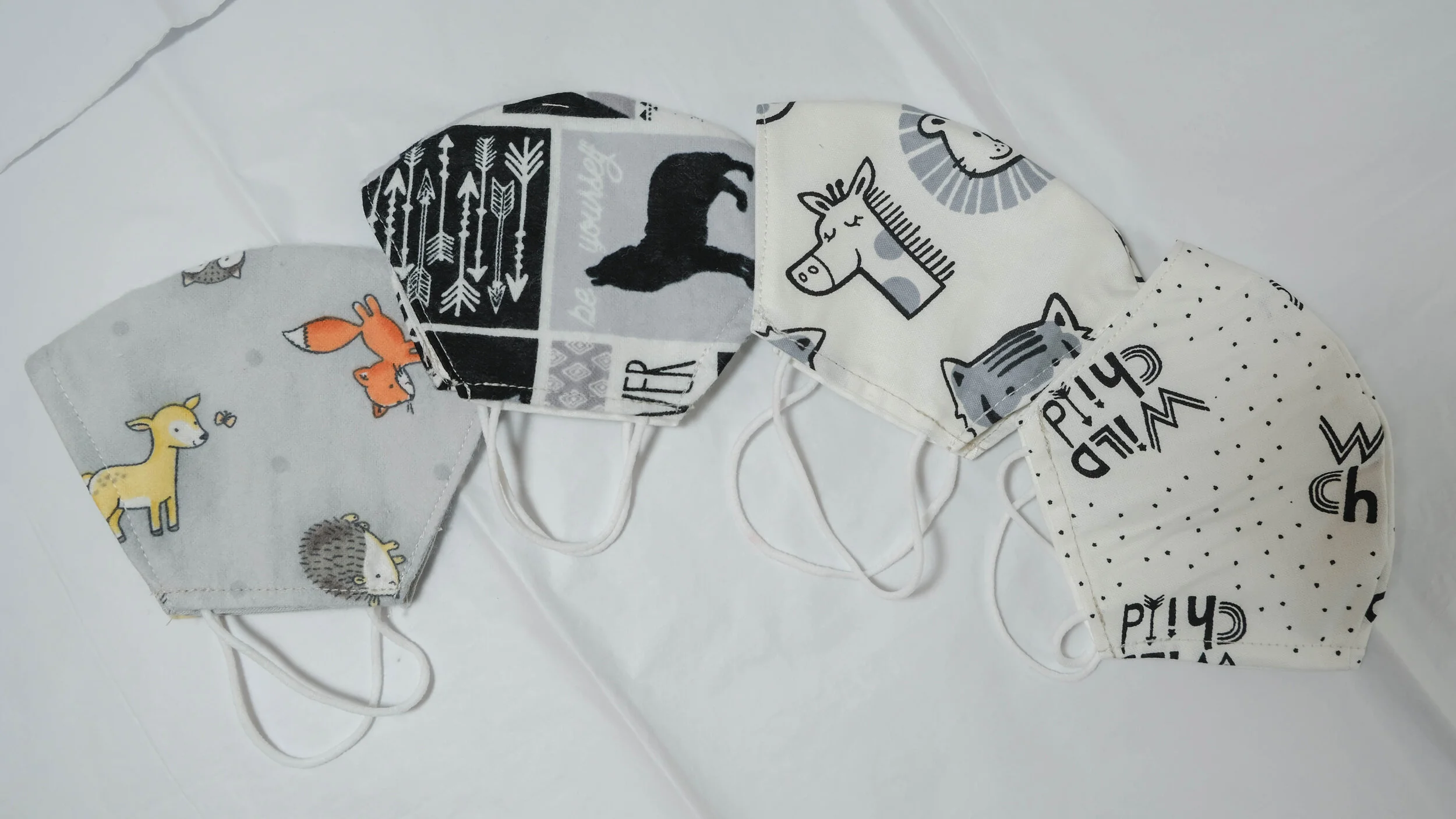 Children's Size Handmade 2 Layer 100% Cotton Washable Face Mask