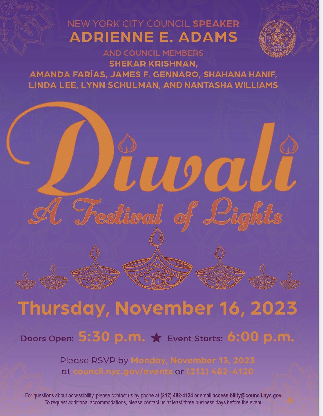 Diwali Celebration at City Hall NYC