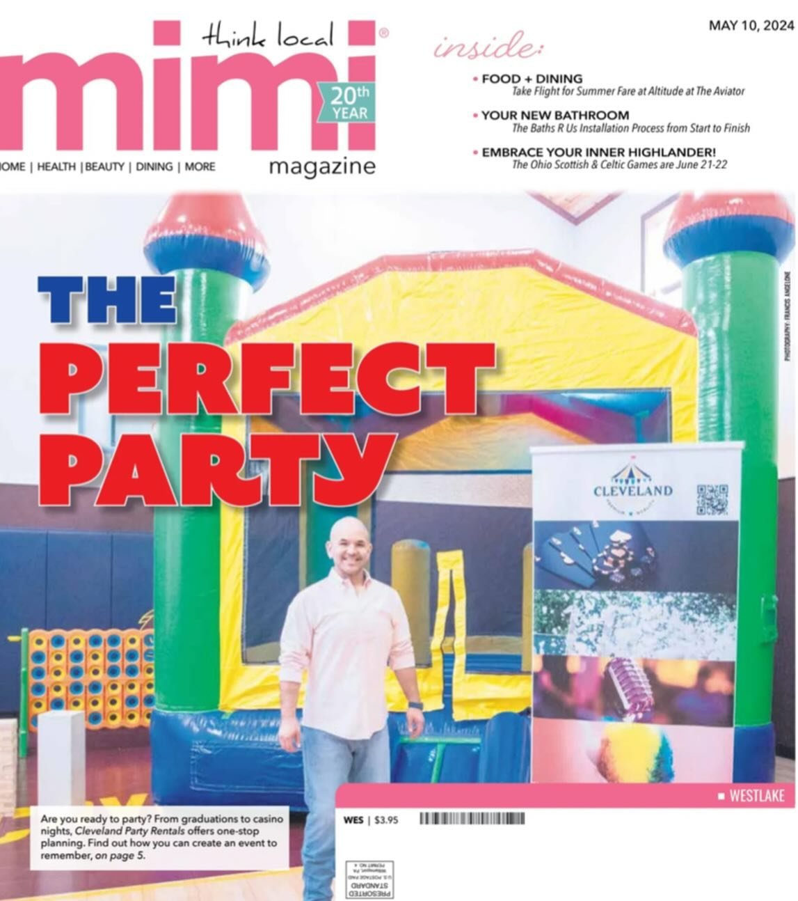 Just dropping this here for those not fortunate enough to be opening your mail to this handsome guy on the front page of Mimi magazine! 😂

Excellent coverage of Cleveland Party Rentals in Mimi Magazine this week.

Check us out at clevelandpartyrenta