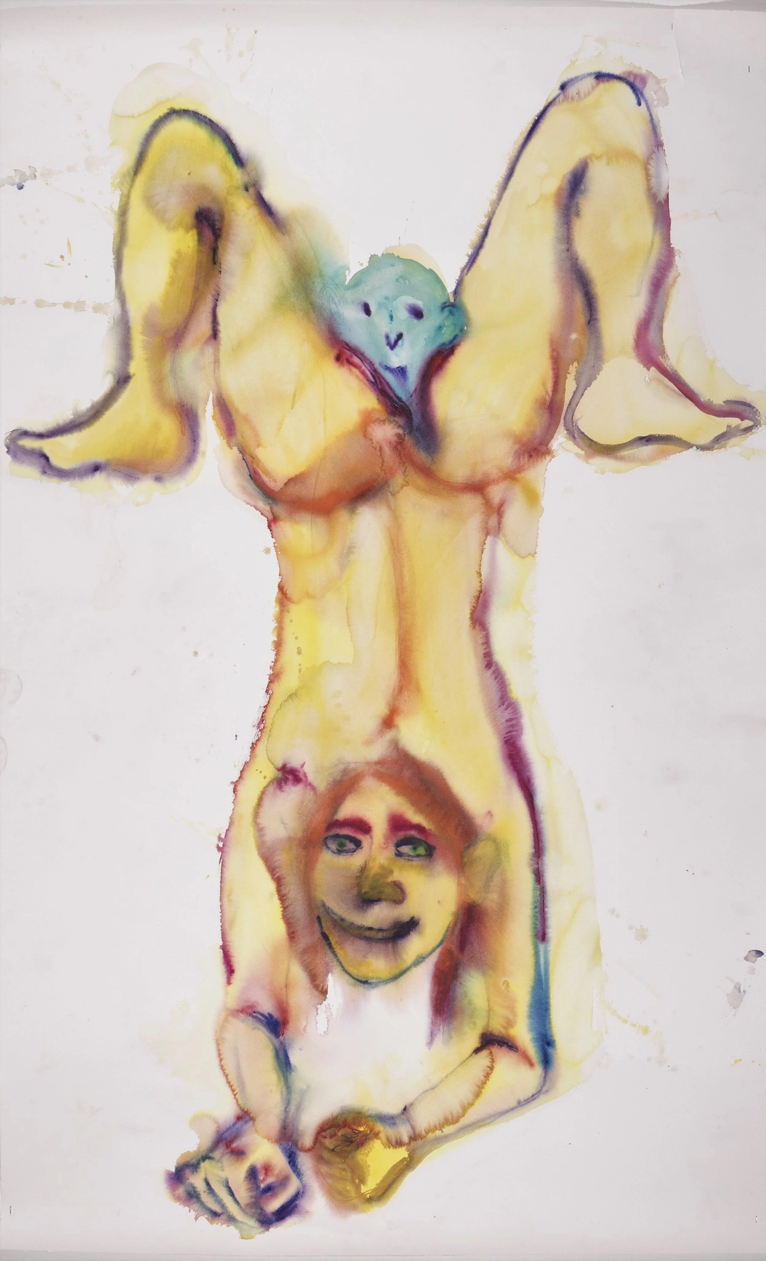 acrobatic birth. 2018. watercolor on paper