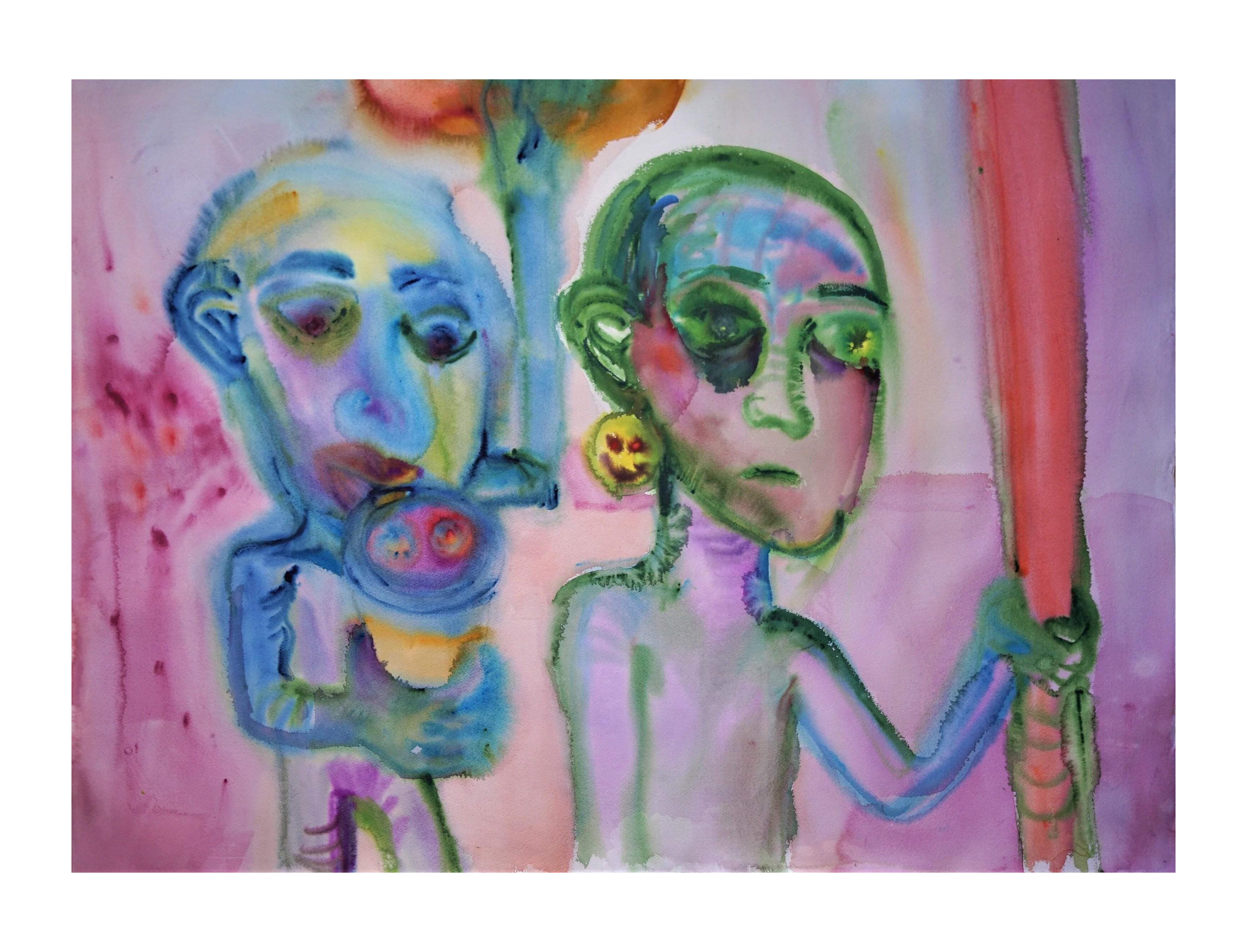 commuters. 2018. watercolor on paper