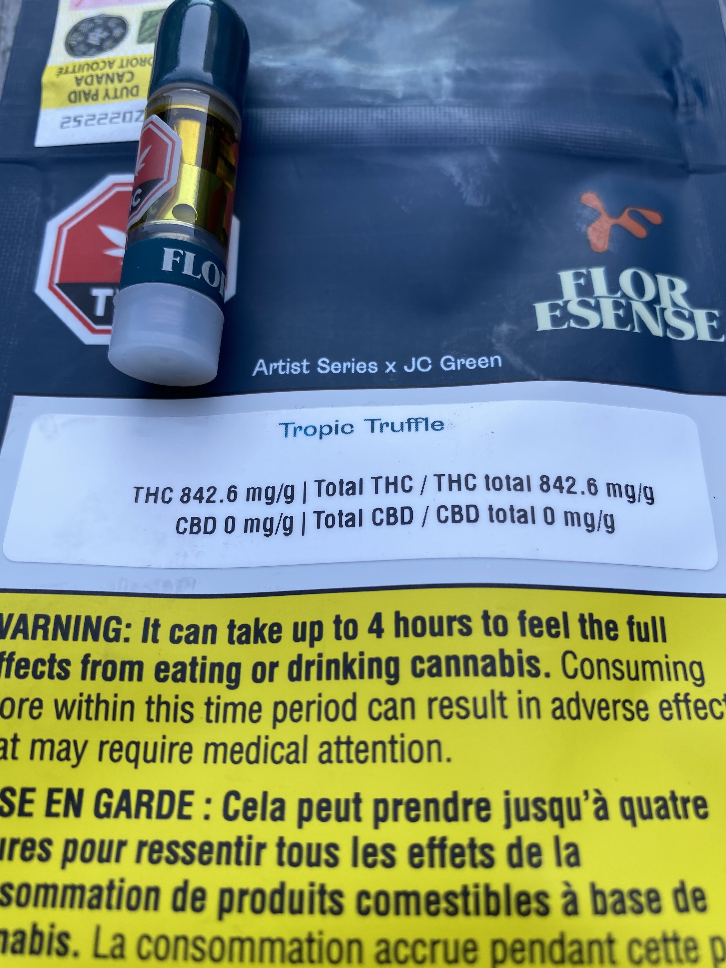 Floresense Artist Series x JC Green - Tropic Truffle Vape Cart Review