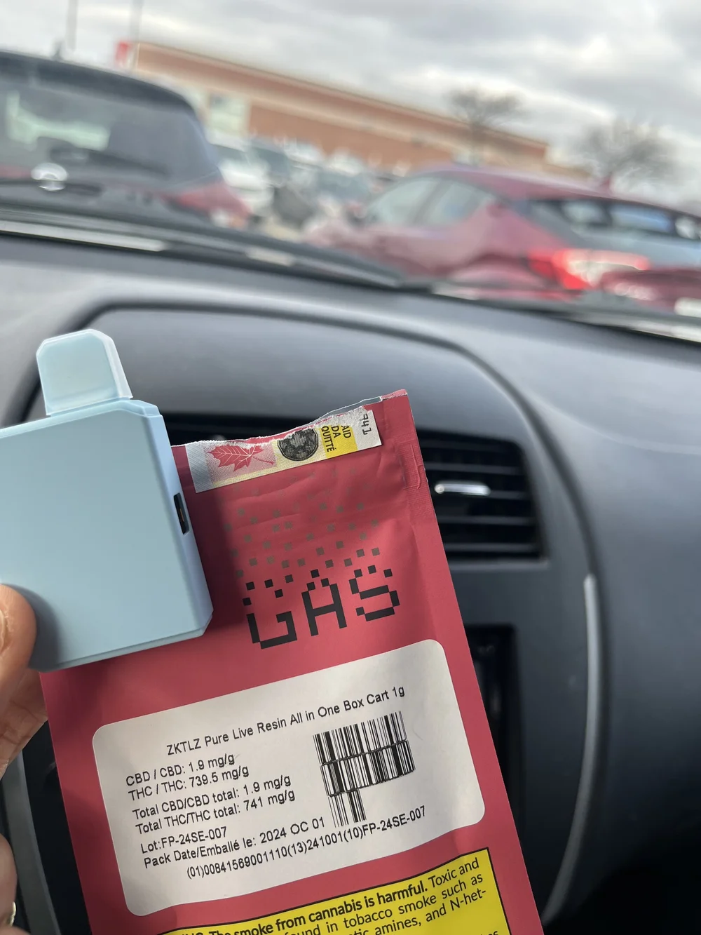Gas ZKTLZ Pure Live Resin All In One (AIO) Vape - Vortex Cannabis —  Highbrow Taste