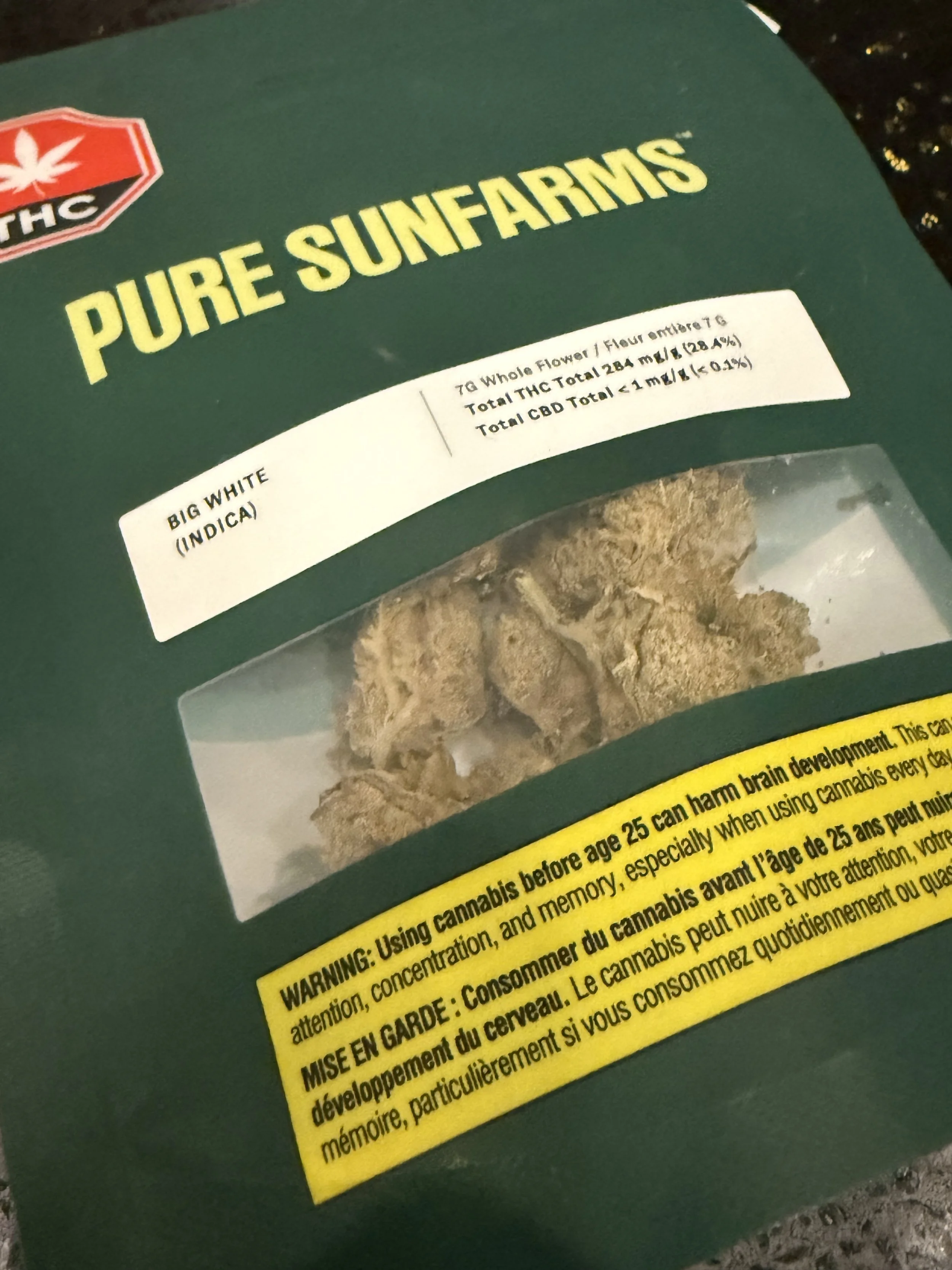 Pure Sunfarms Big White (Indica) 7G Whole Flower - Ontario