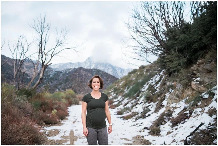 Los Angeles Maternity Photographer, josephine peak, pasadena, california, snow, mountains