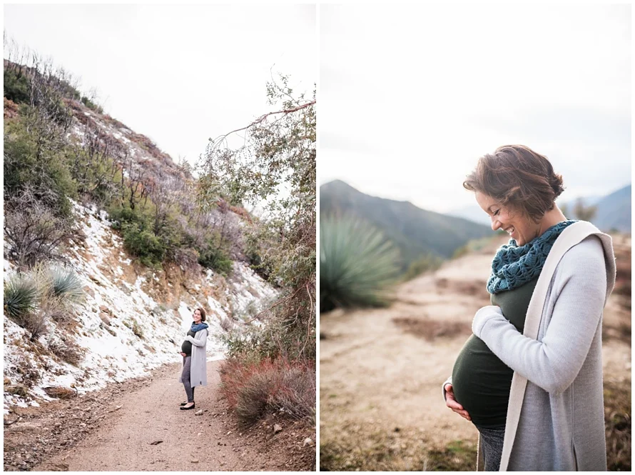 Los Angeles Maternity Photographer, josephine peak, pasadena, california, snow, mountains
