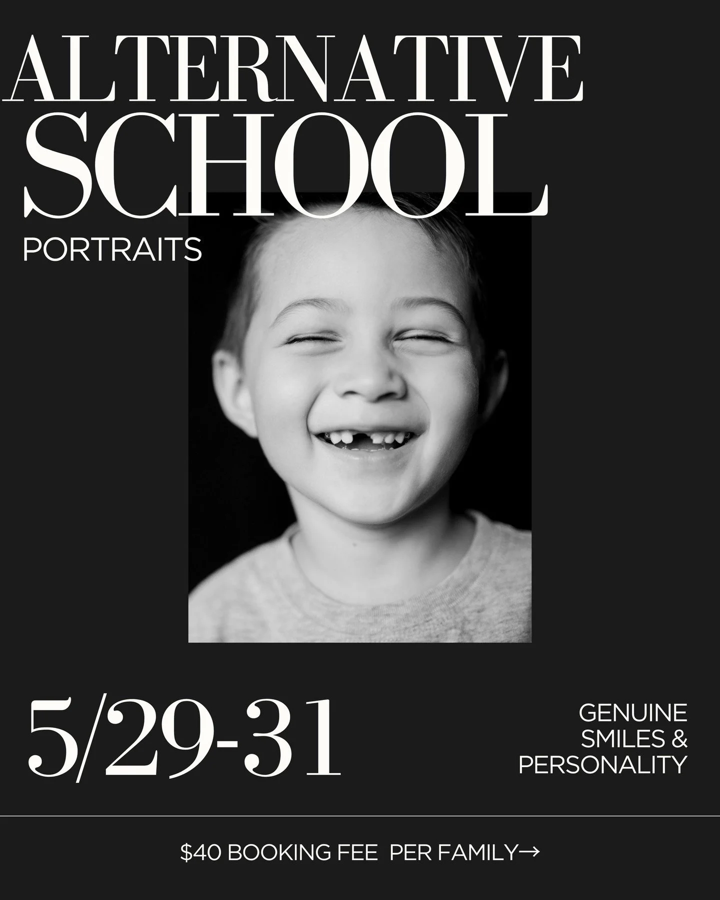 School portraits are one of those things you think you have to settle for.⁠
⁠
The forced smile.⁠
The weird background.⁠
The photo that looks nothing like your actual child.⁠
⁠
You don&rsquo;t.⁠
⁠
My alternative school portraits are designed to feel l