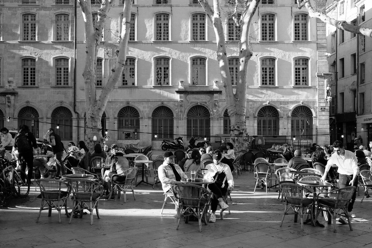 If there's one thing the French have figured out, it's how to make sitting at a caf&eacute; feel like a perfectly respectable way to spend half the day.⁠
⁠
In Aix-en-Provence, the squares are absolutely packed with caf&eacute; tables. From morning co