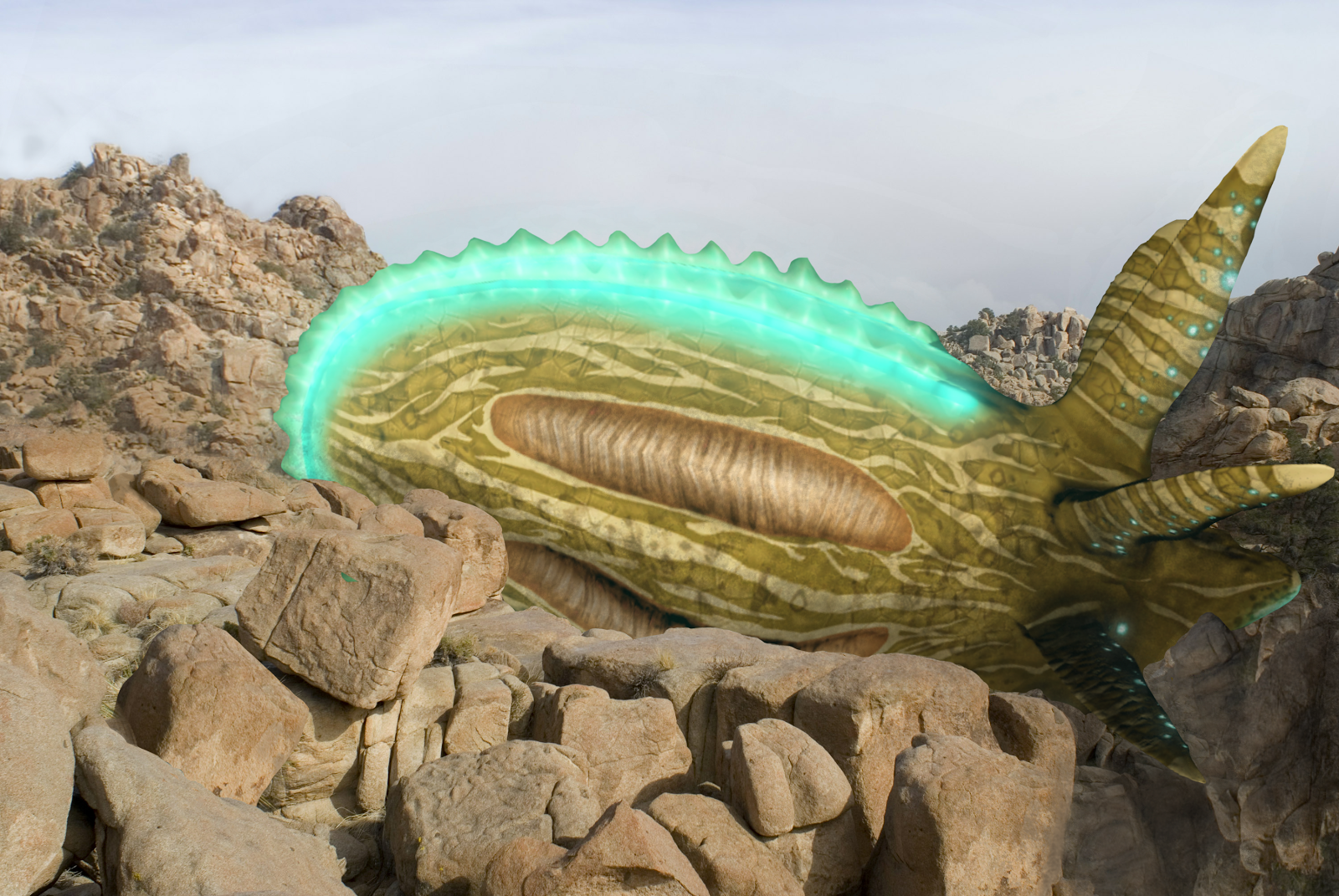 Image: The creature was relatively unharmed by the crash has already regenerated most of its body tissue.