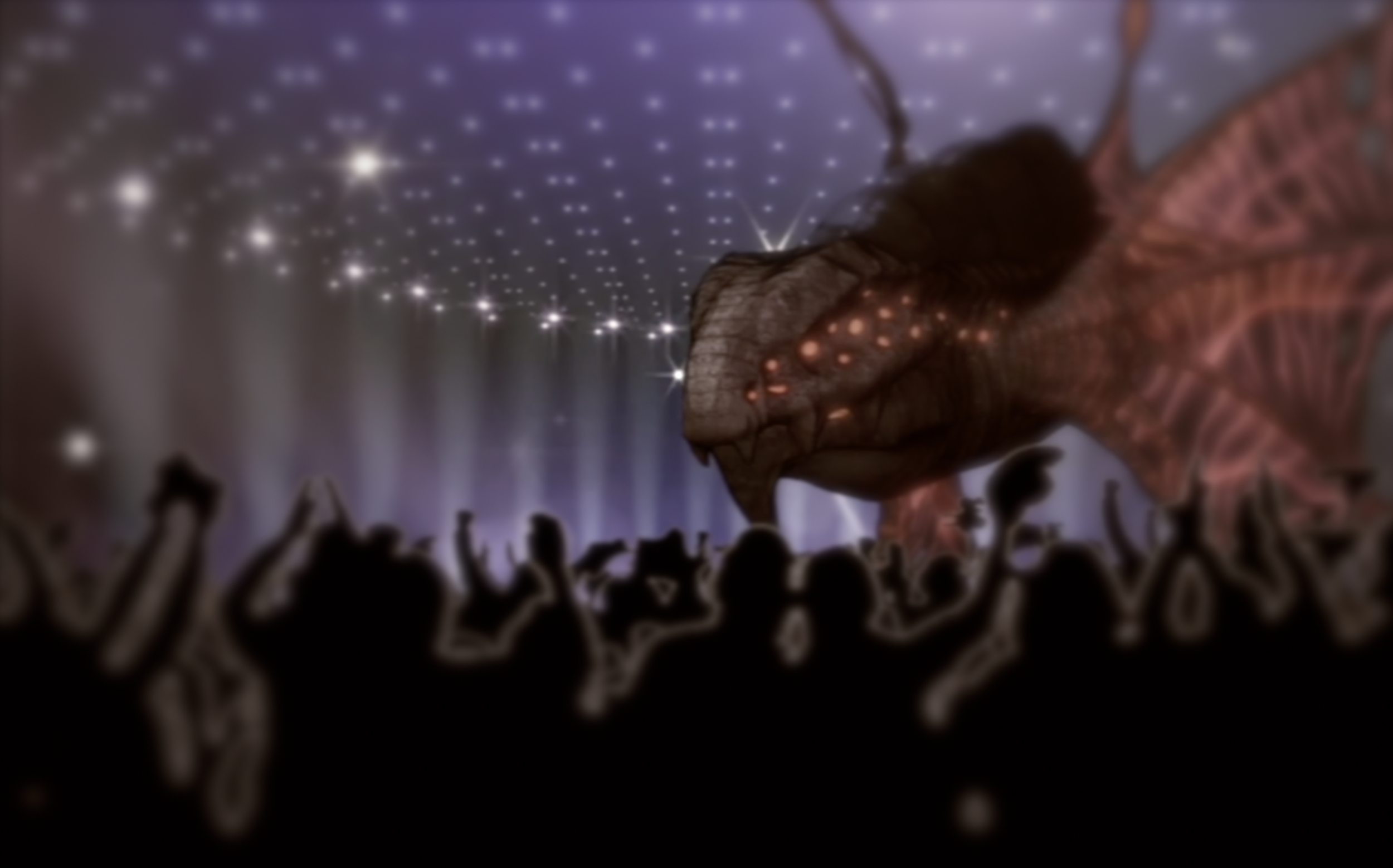 Image: The Ether Drake performing at Xenovision moments before he was interrupted by a stage invader.