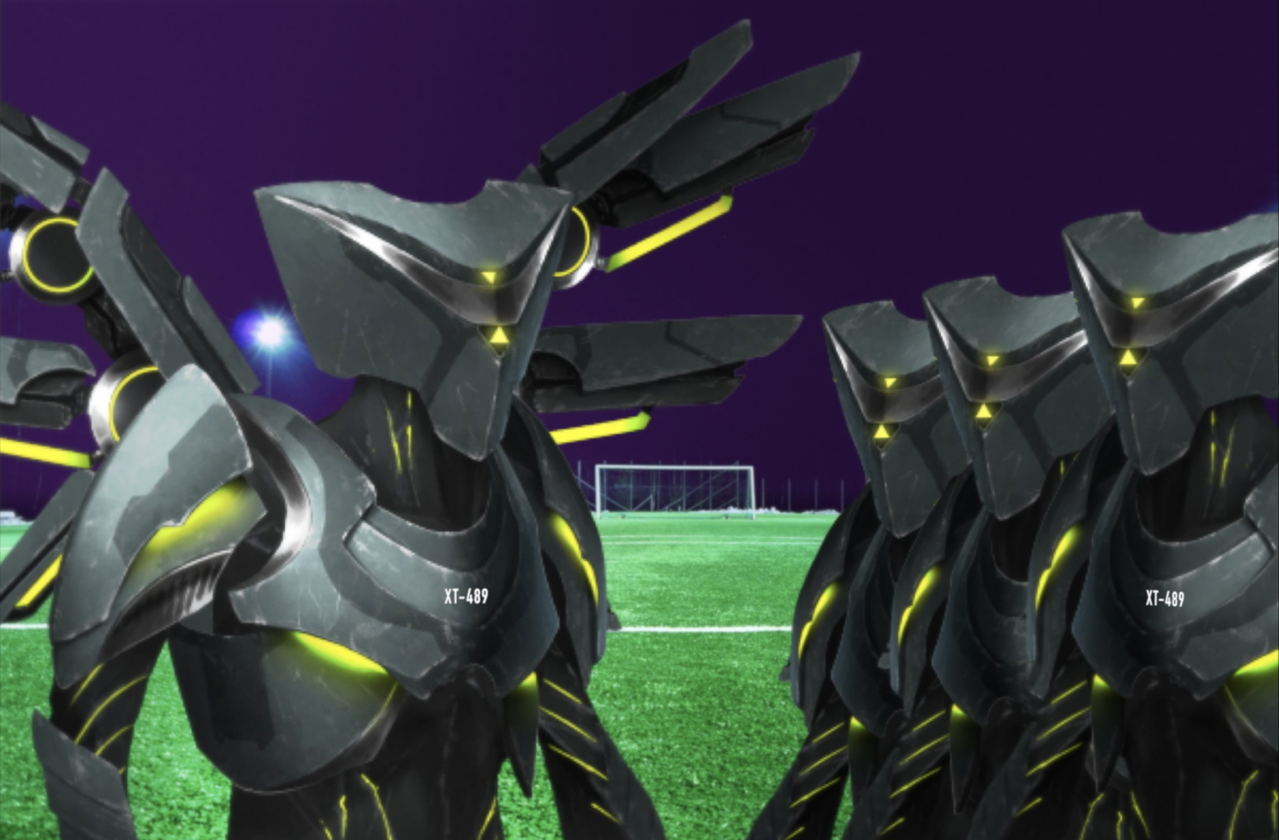 Image: The XT-489 Football Team poses a formidable challenge for the UNE to overcome.