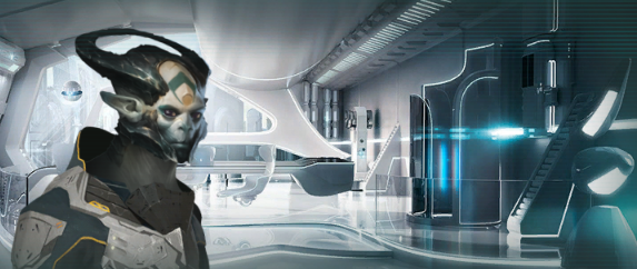 Image: Fan-tal Sep, a Khell'Zen sociologist, is tired of working in an Level 1 Basic Science Lab.