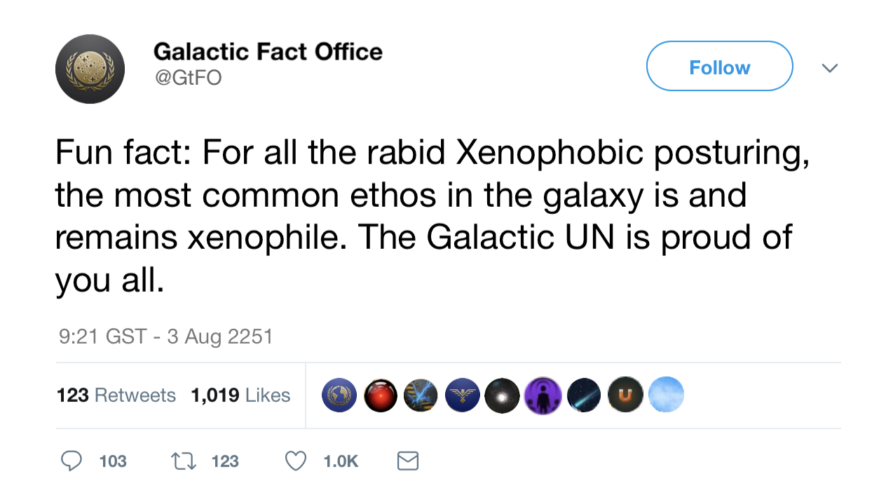 Image: The tweet from the Galactic Fact Office (GtFO)
