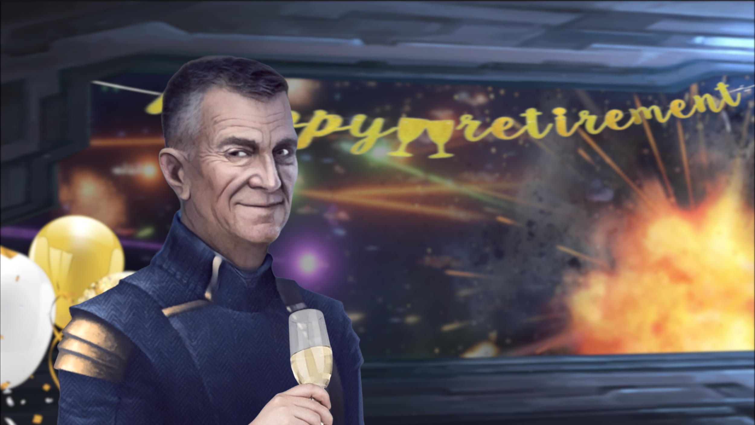 Admiral Enjoys Delightful Retirement Party Mid-Battle