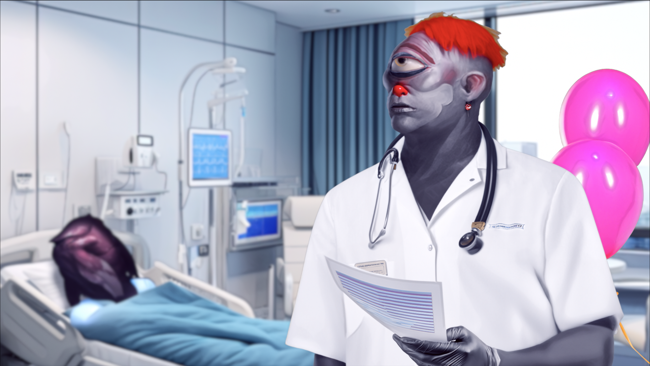 Jaded Medical Workers Forced To Dress As Clowns In Desperate Bid To Boost Amenity Output