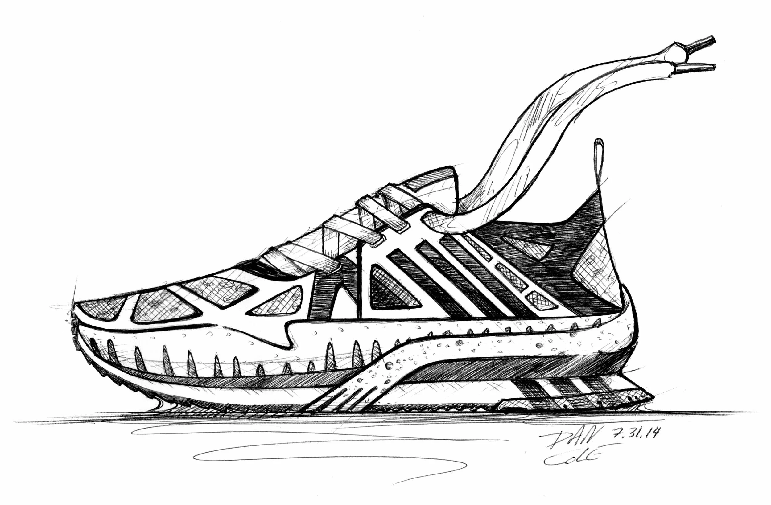 Adidas running shoe I sketched for an application to Pensole.