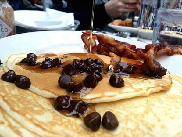 Chocolate Chip Pancakes &amp; Bacon