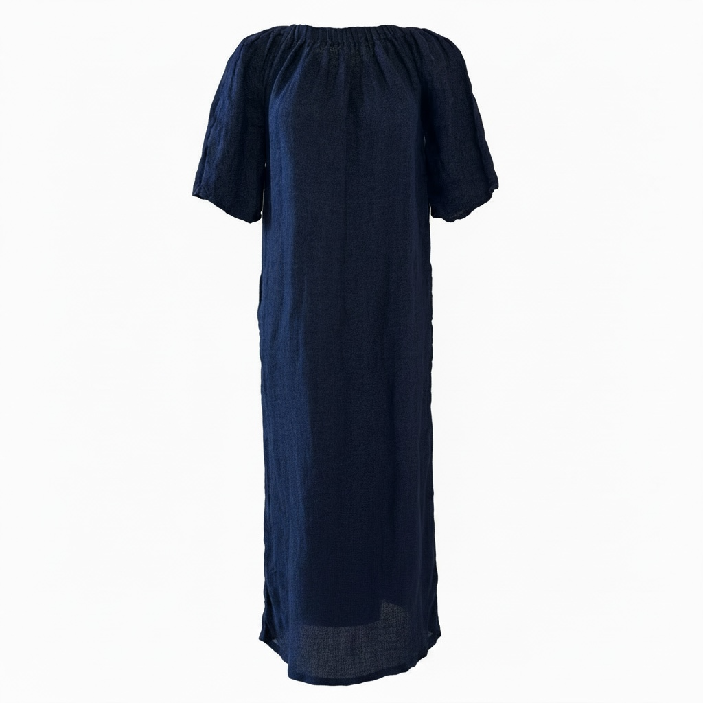 On Off Shoulder Maxi - Cestinato Navy