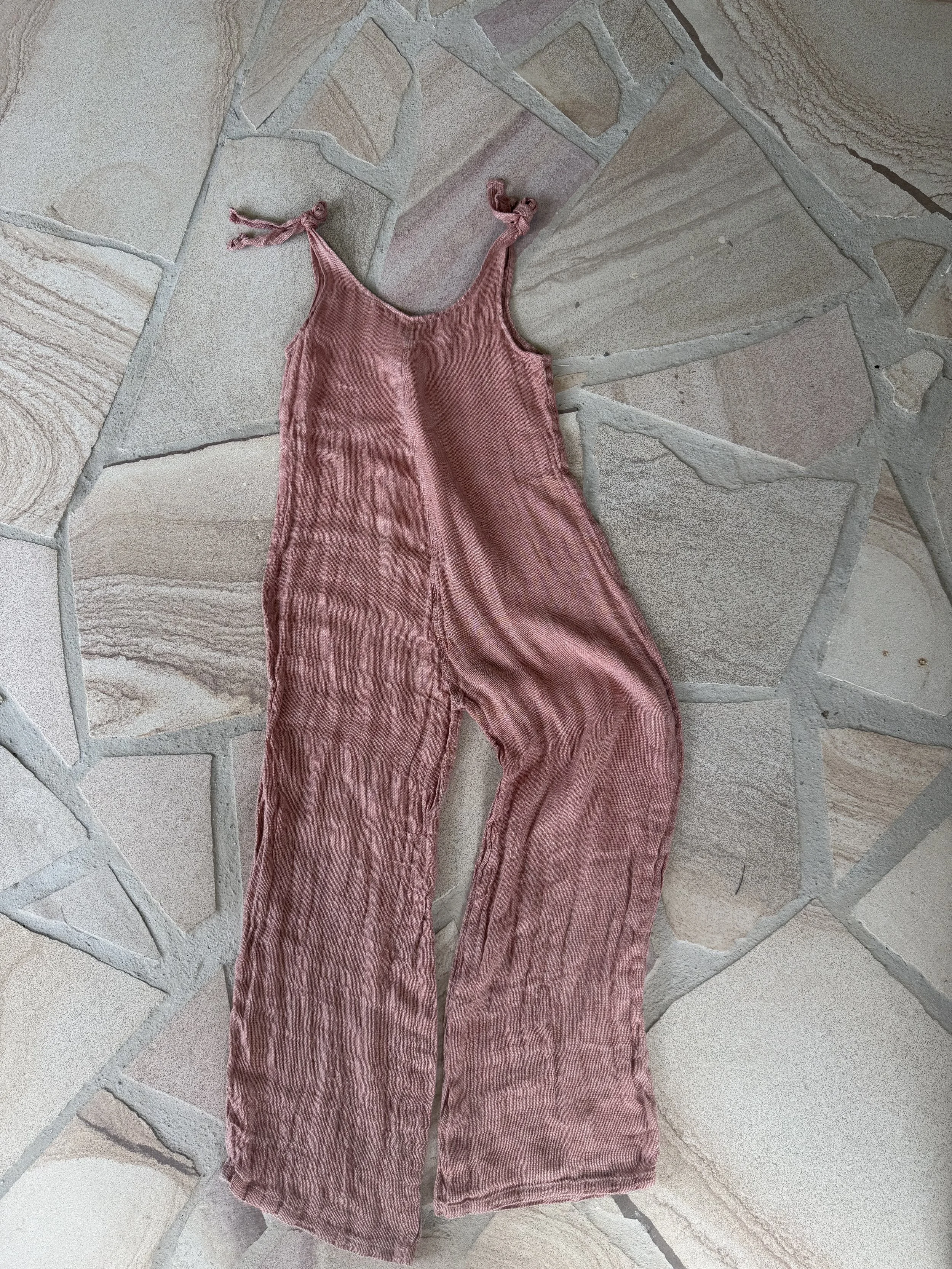 Jumpsuit with Shoulder Tie - Pompei Red - One of a Kind