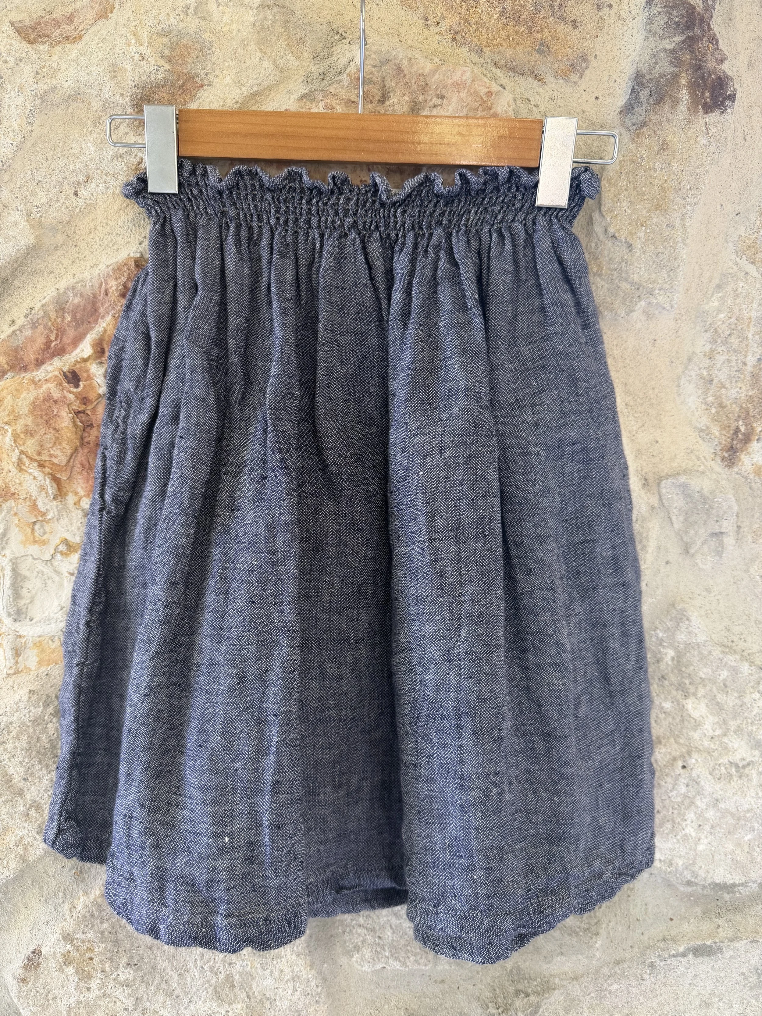 Shir Skirt Mini - Blu Denim Raso - One of a Kind
