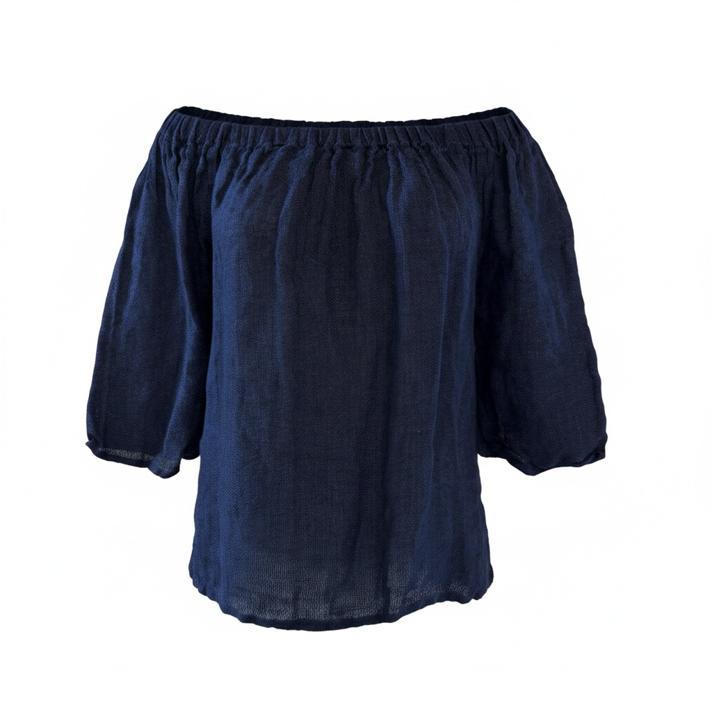 On Off Shoulder Top - Cestinato Navy