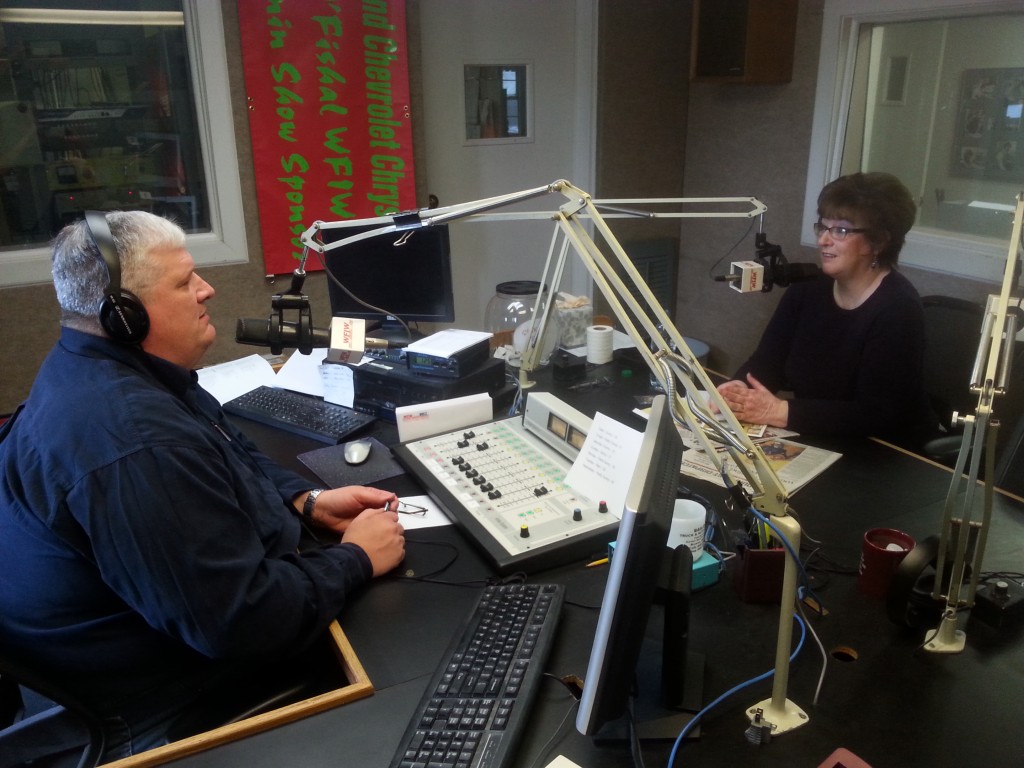 Thea on the local radio show with Bruce Dickey at WFIW in Fairfield, Il. 