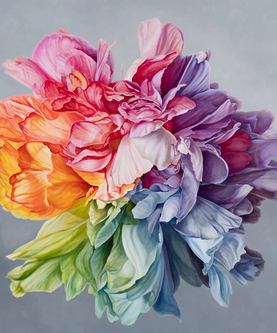 Chromatic Bloom 60" x 50”, oil on linen 2025.
