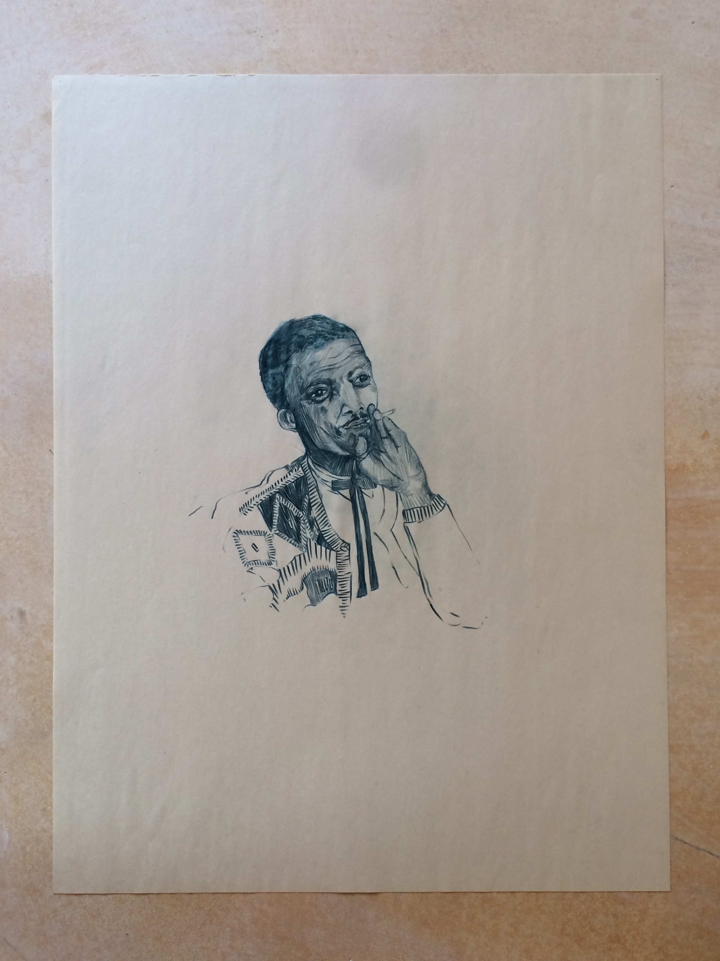  colored pencil on newsprint  18 x 24 inches 