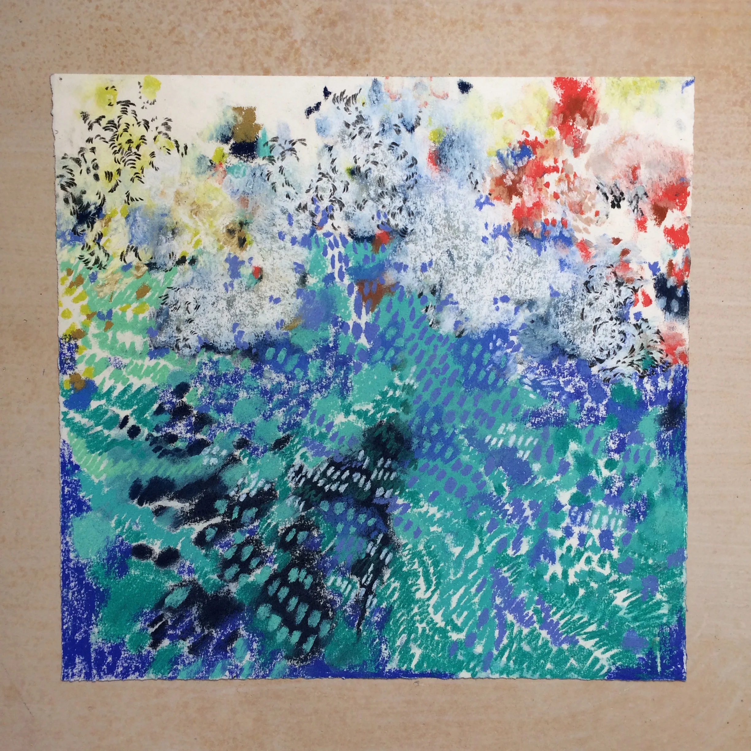  chalk on paper  18 x 18 inches 