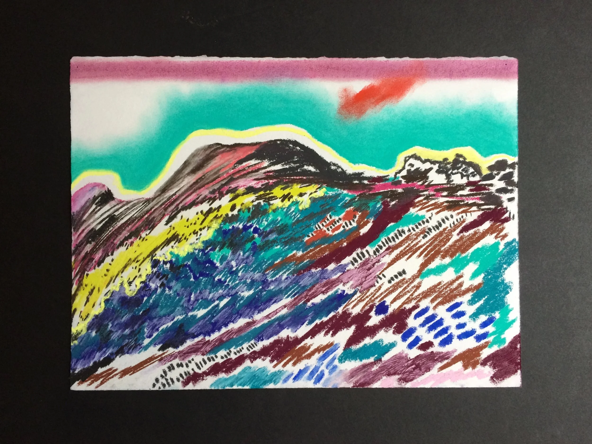  chalk on paper  approximately 11 x 19 inches 