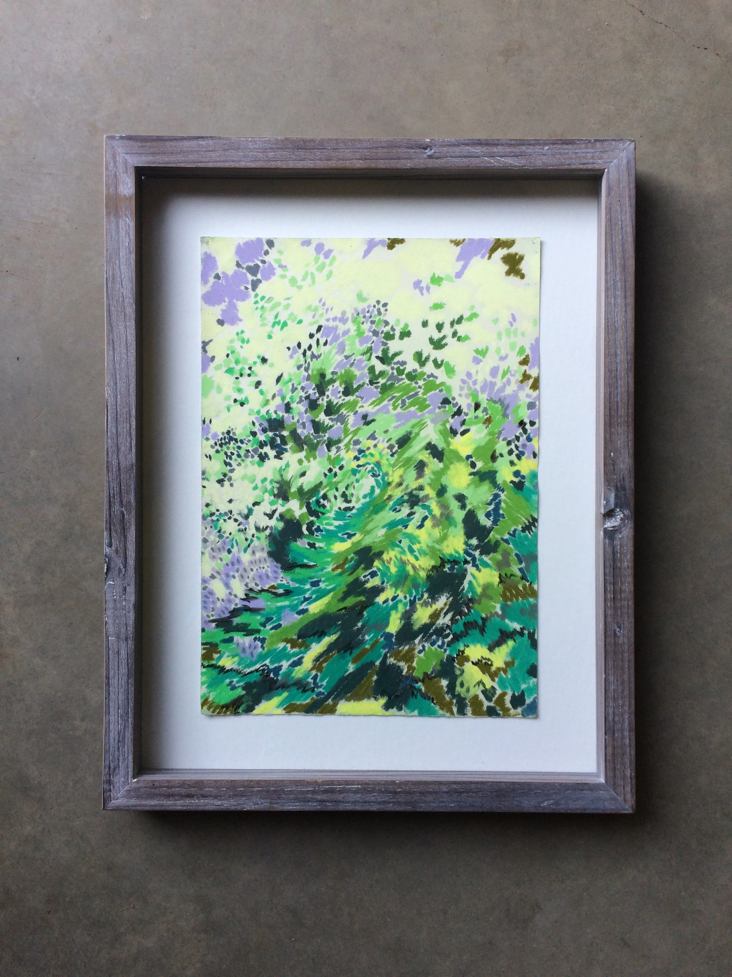chalk on paper ( 7.5 x 11 inches unframed) hand built lime-washed redwood frame SOLD