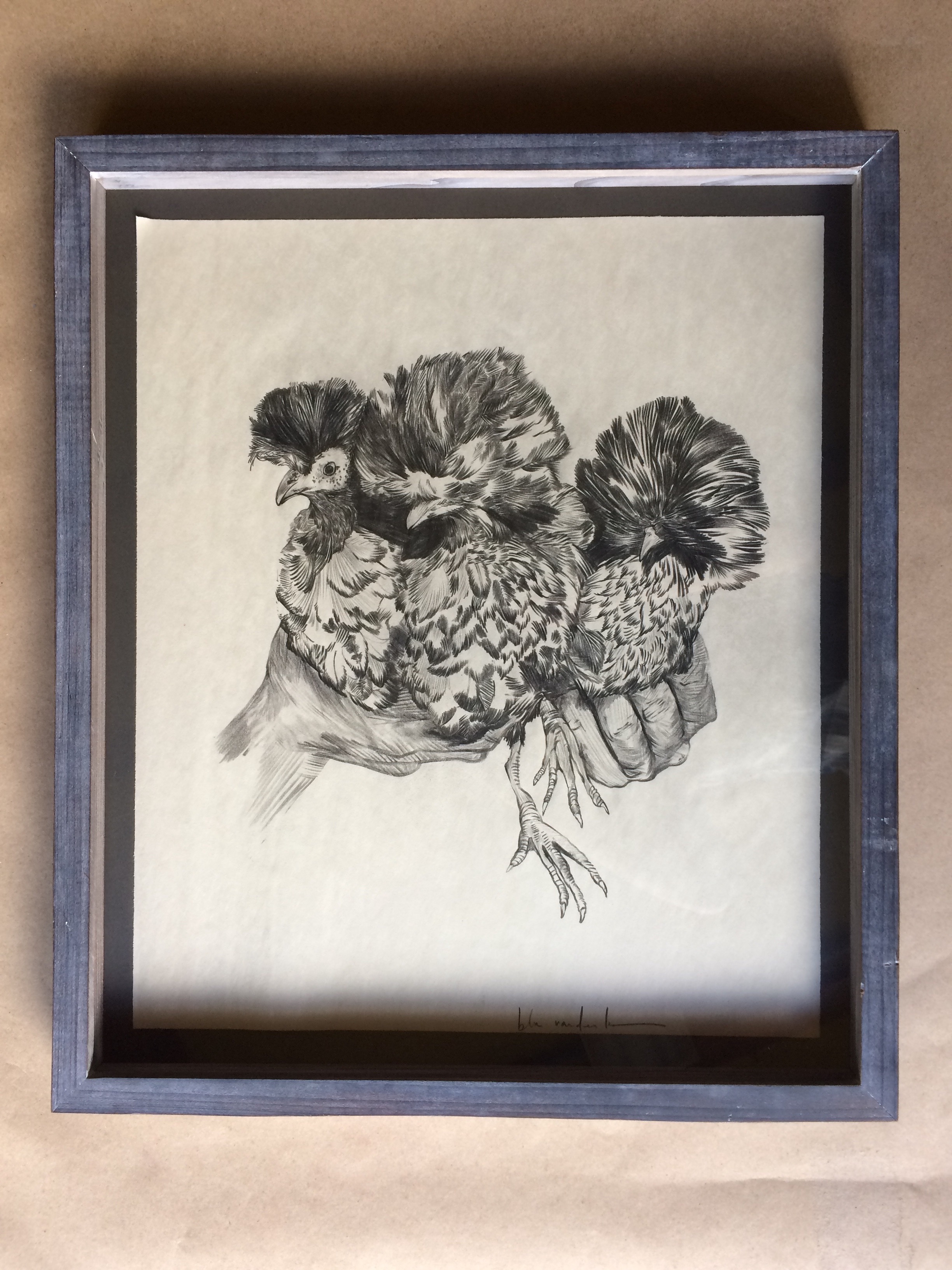  pencil on paper  ( 16 x 20 inches unframed)  hand built lime-washed redwood frame  SOLD 