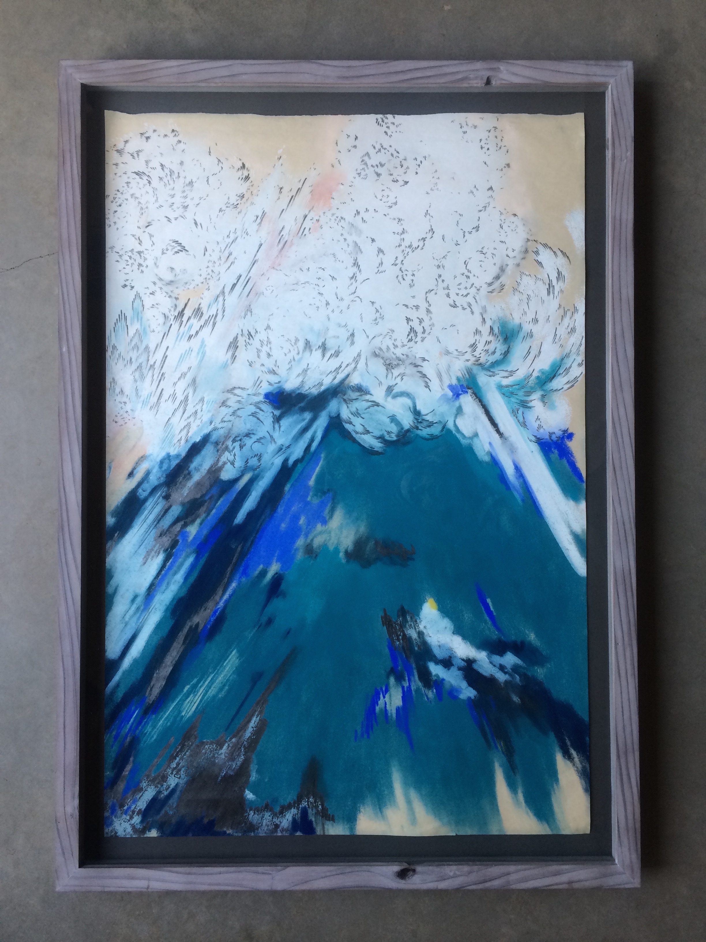  chalk on paper  ( 24 x 36 inches unframed)  hand built lime-washed redwood frame  SOLD 