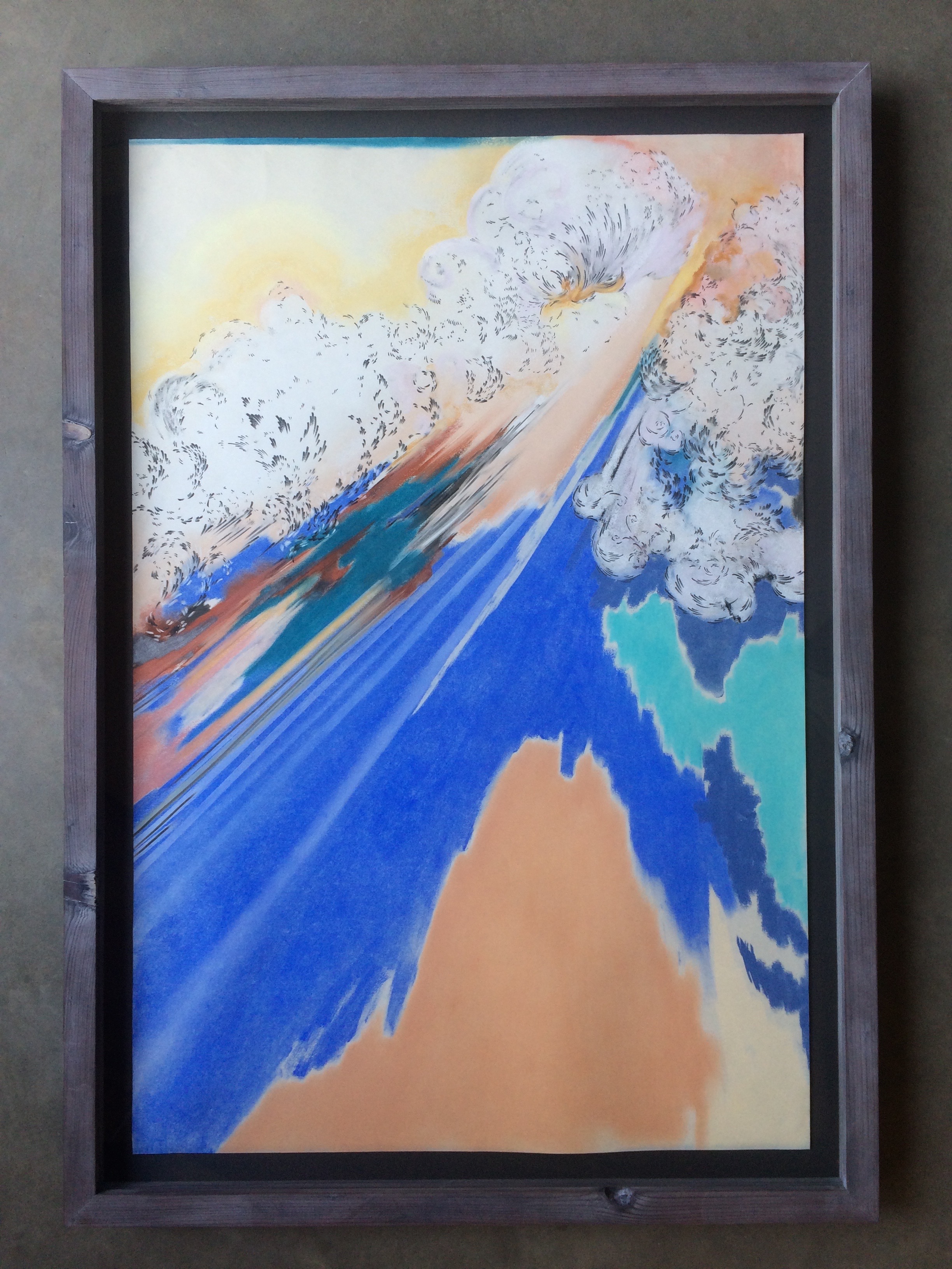  chalk and pencil on paper  ( 24 x 36 inches unframed)  hand built lime-washed redwood frame  SOLD 