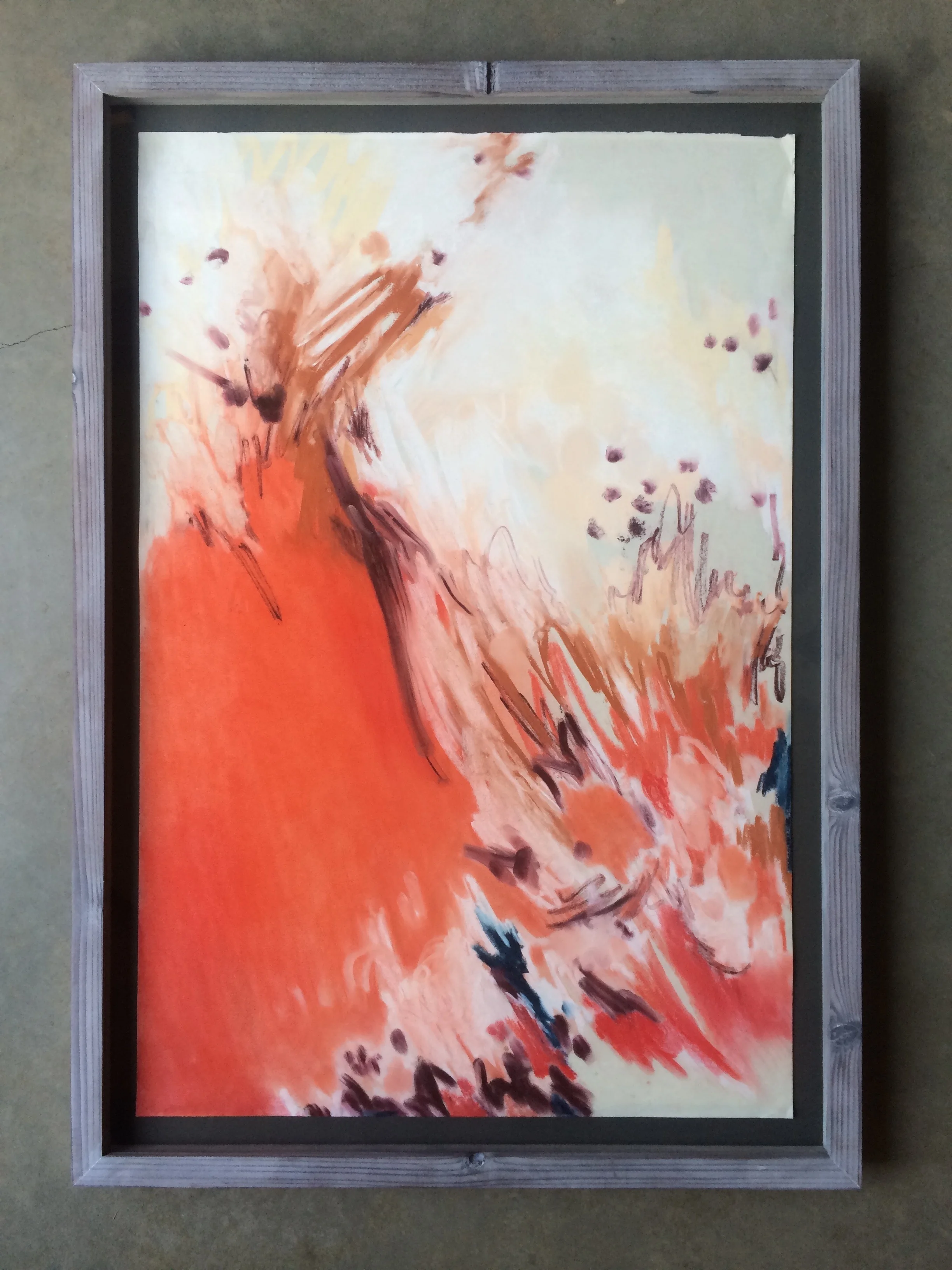 chalk on paper ( 24 x 36 inches unframed) hand built lime-washed redwood frame SOLD