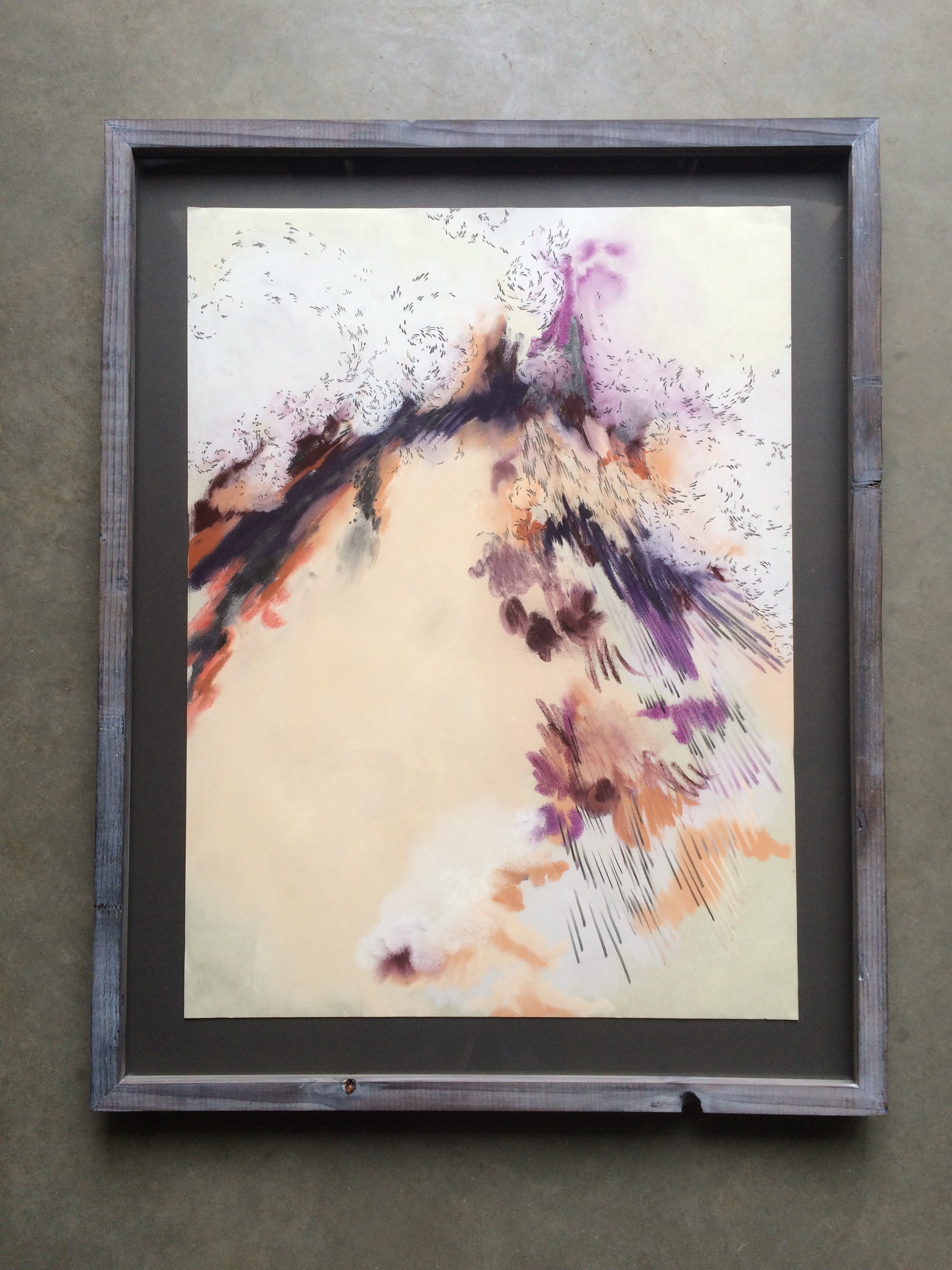  chalk and pencil on paper  ( 16 x 20 inches unframed)  hand built lime-washed redwood frame  SOLD 