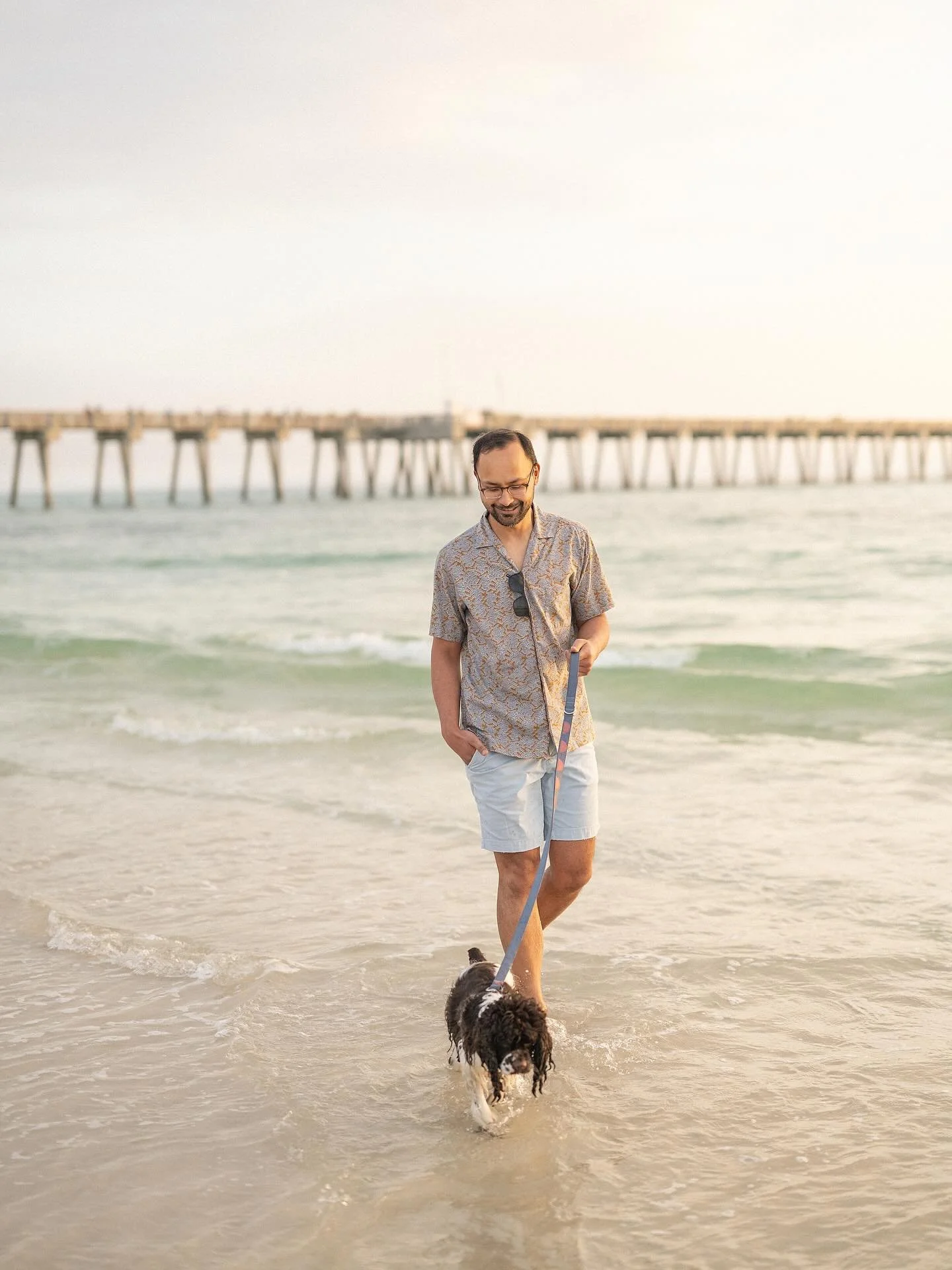 Susan (&amp; her Dog Dad) getting a spot on the grid for her first beach day. 💕