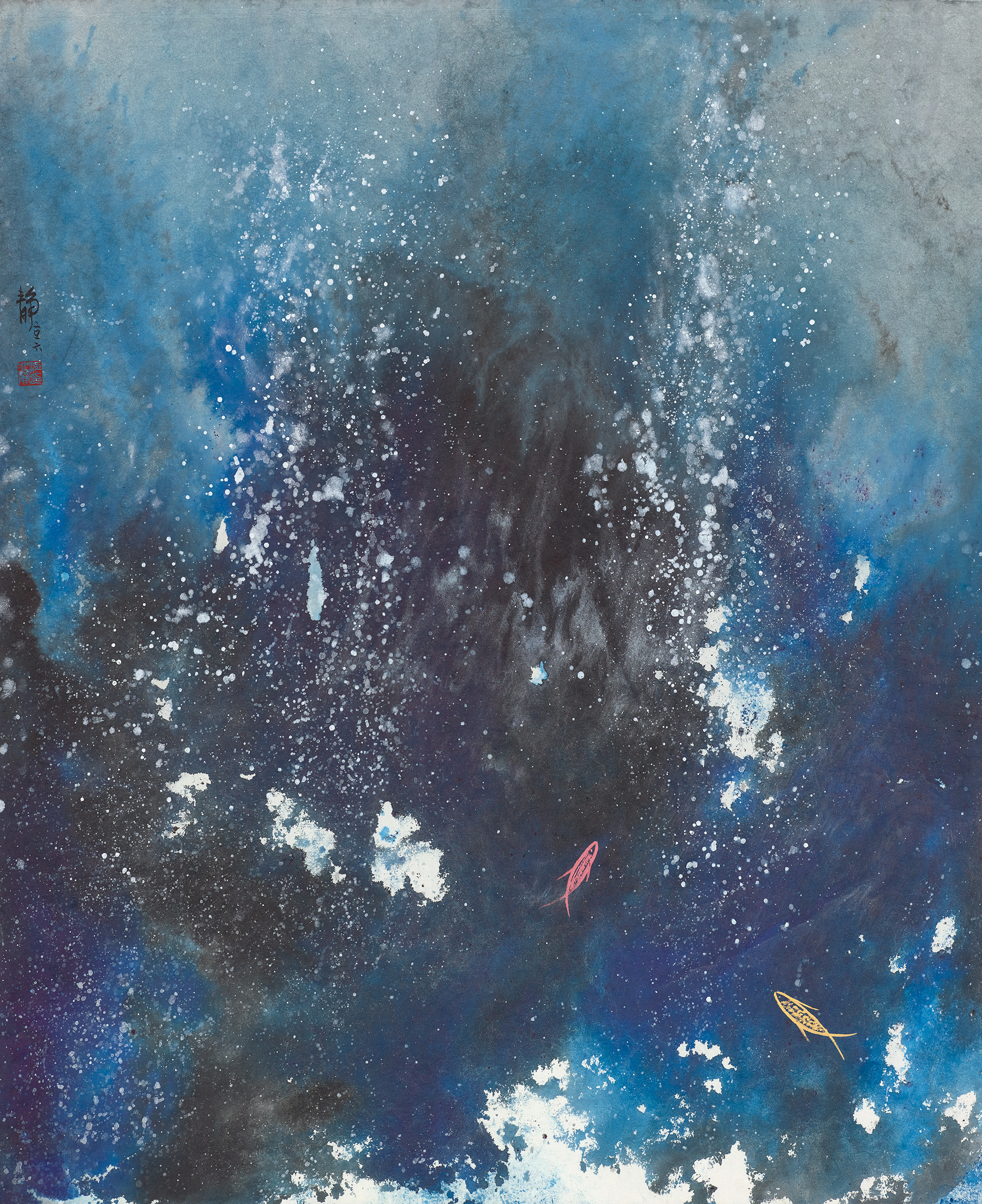 江心靜 / 水鋼琴 1 / 2016 / 76x63cm / 彩墨紙本