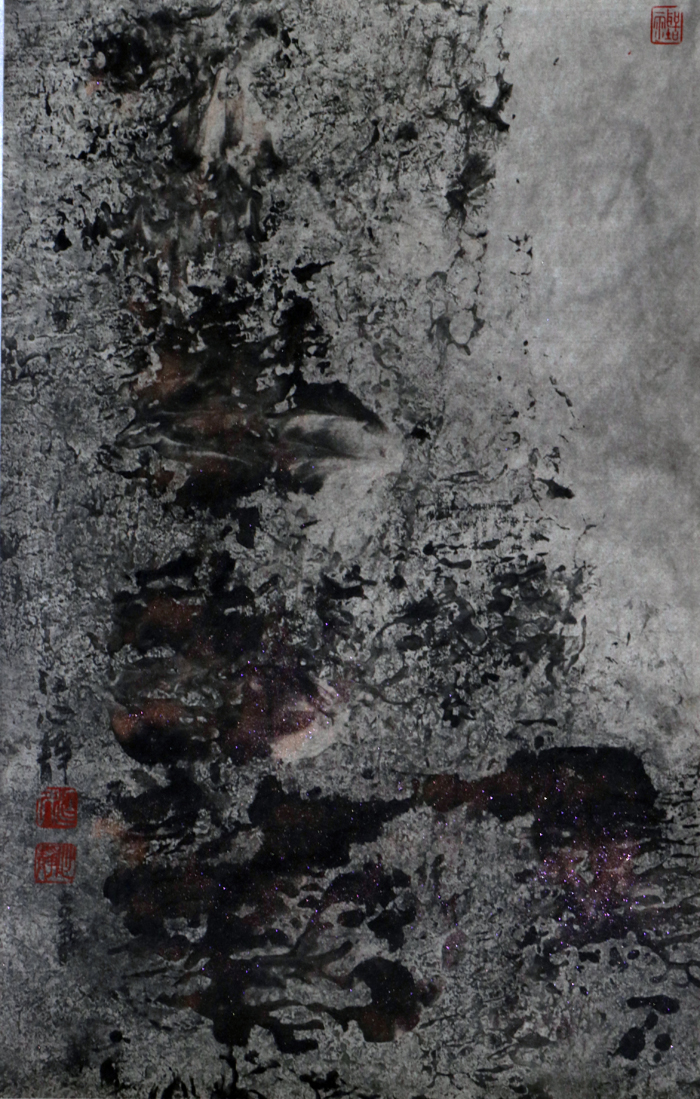 江心靜 / 登高徐行 / 2014 / 27 x 17 cm / 彩墨紙本