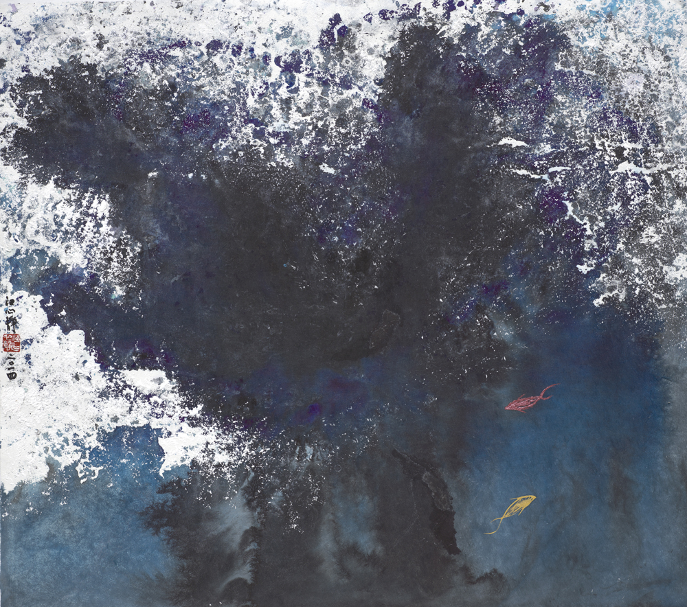 江心靜 / 寂靜深海 Ocean in My Heart No.3 / 2014 / 68 x 74cm / 彩墨紙本 ( 原作 春耕不動產公司典藏 )