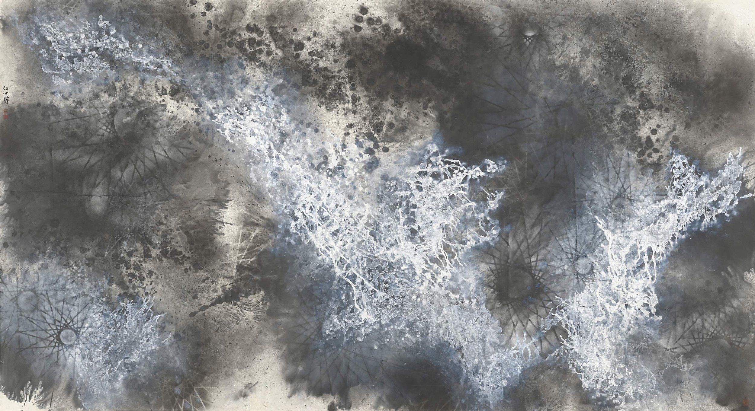 2020-江心靜 - 思網系列-隱形的山林-292x159 cm- 水墨紙本.jpeg