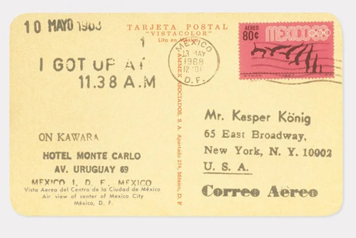 On Kawara: I Got Up , 1968-79, via Guggenheim .