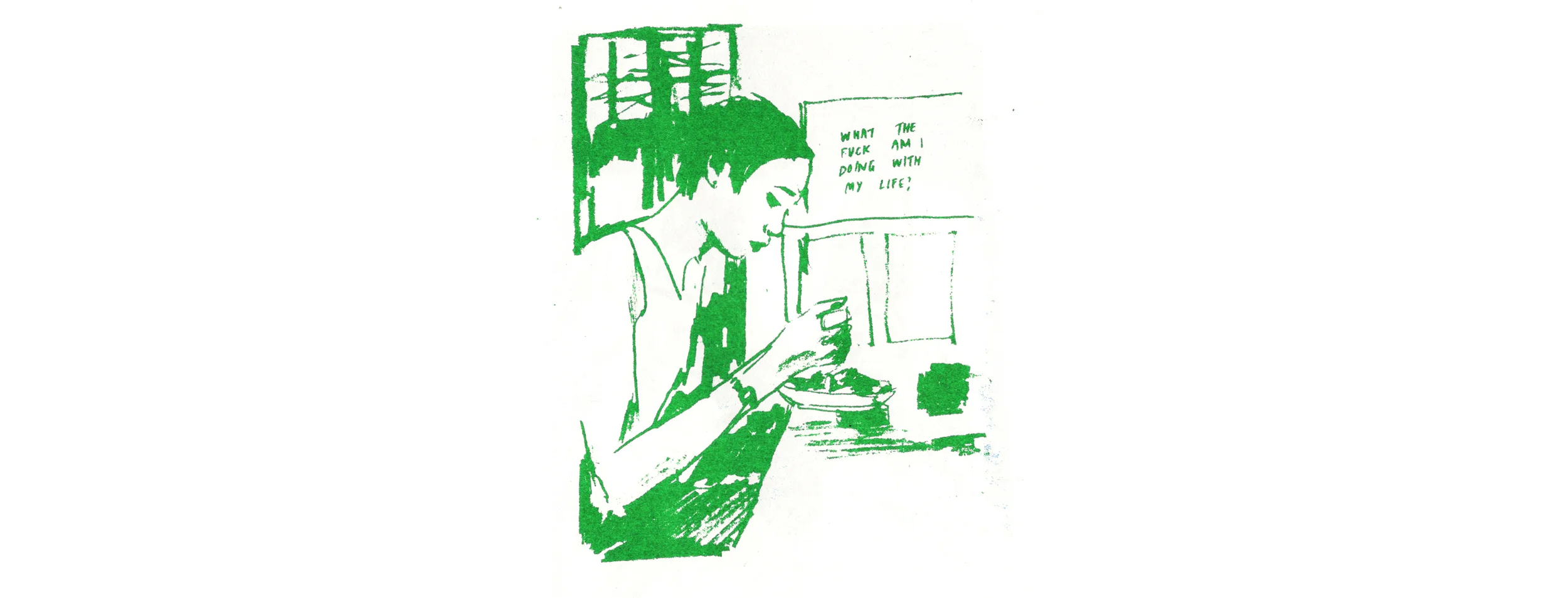 A page from my zine Day In the Life.