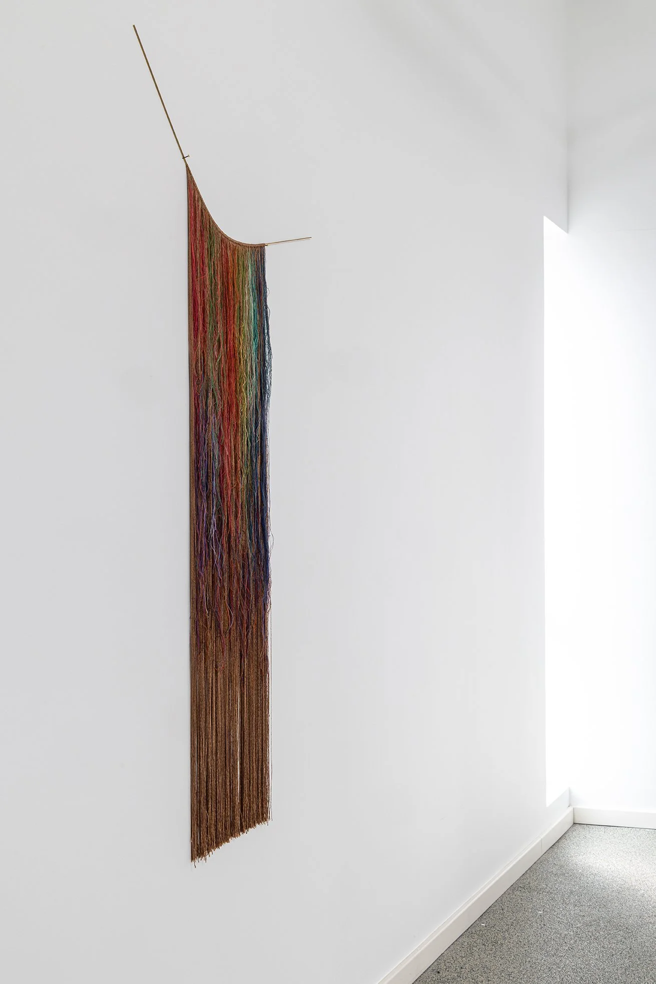 The mountains and everything else   2024    Nylon yarn, brass, wool