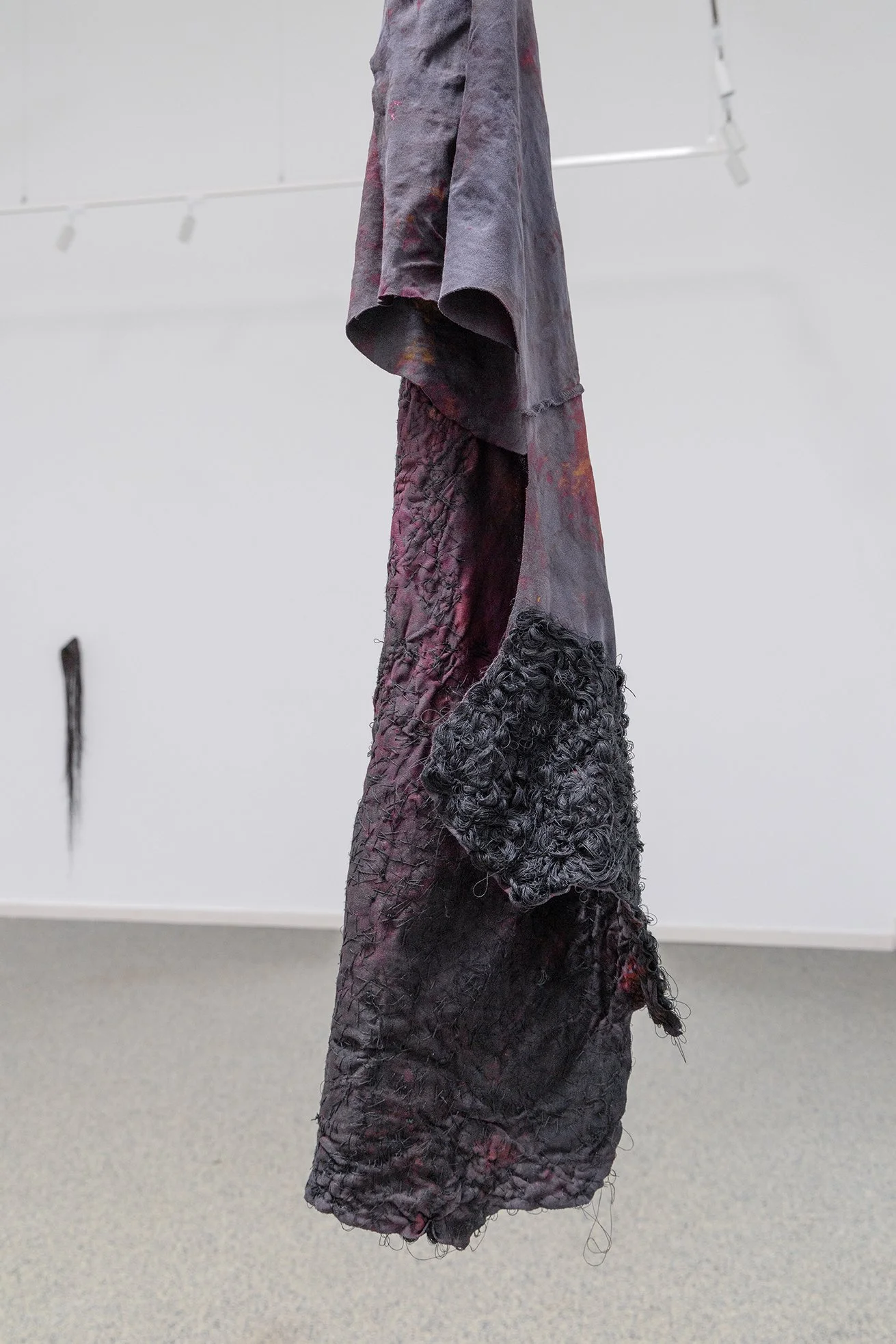 Yfirborð/Undirstaða (Surface/Foundation) 2026  Acrylic, recycled t-shirt,  polyester thread