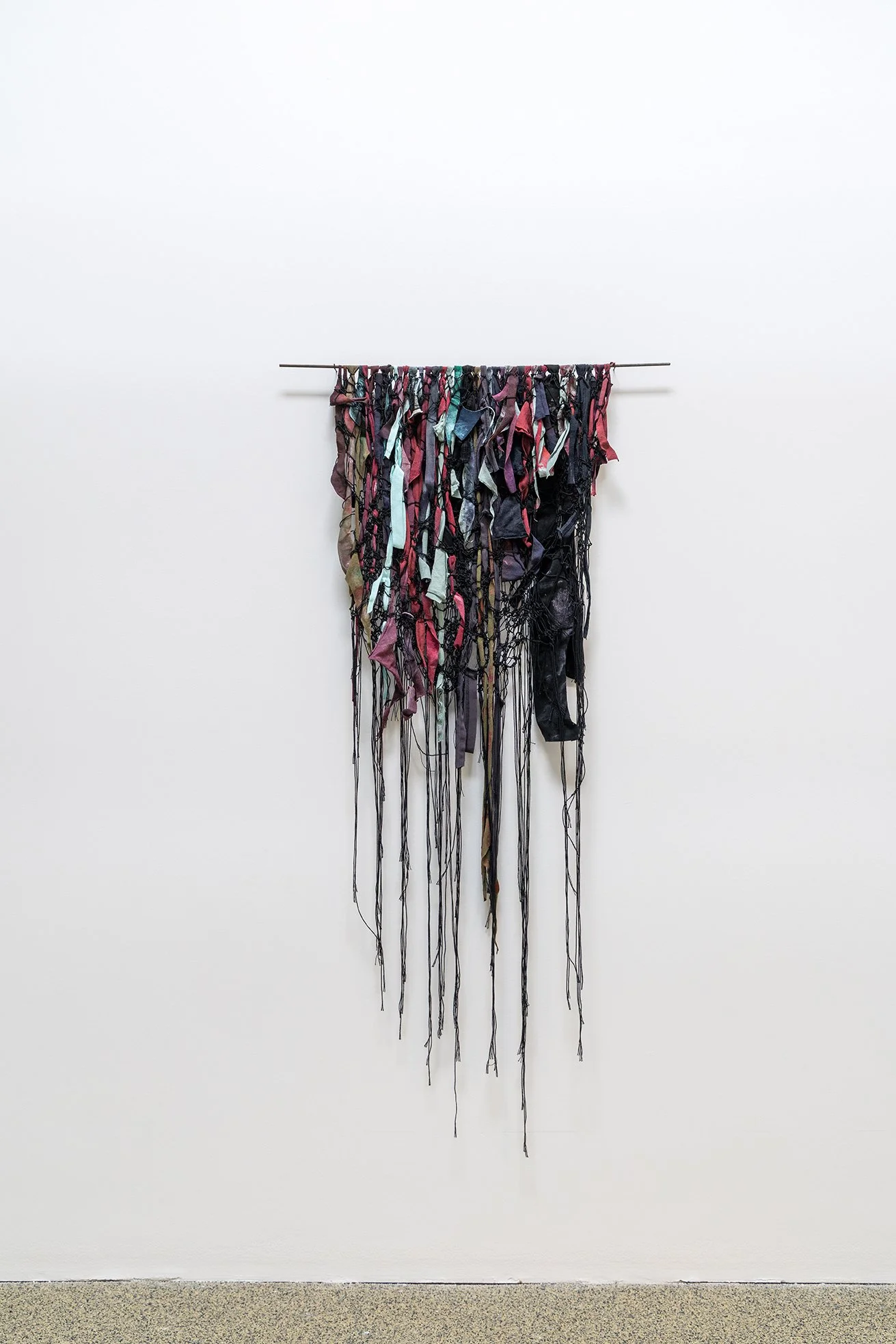 Material Alliance (remnants) 2023 Acrylic, recycled t-shirts, yarn, metal